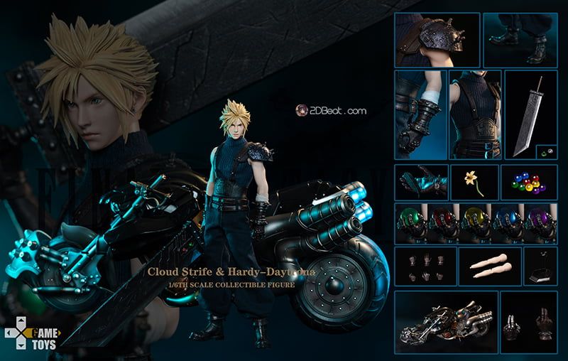 GAMETOYS Final Fantasy VII Cloud Strife with Motorcycle (DX