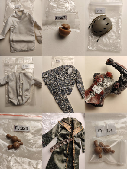 (KITBASH) MILITARY SET, HELMET, NECK PEG, HANDS PEG, CLOAK