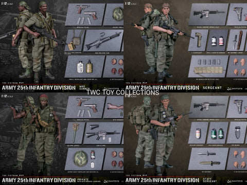 Army 25th Infantry Division Pocket Elite Series Vietnam War 1/12 Scale Figure (SET OF 4)