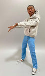 Black wordless brother 1:6 scale head sculpt accessory bag Khaby Lame