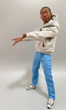 Black wordless brother 1:6 scale head sculpt accessory bag Khaby Lame