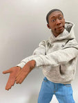 Black wordless brother 1:6 scale head sculpt accessory bag Khaby Lame