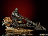 (WAITLIST) Iron Studios LUCSWR48721-10 1/10 The Mandalorian on Speederbike Deluxe Art Scale-The Mandalorian
