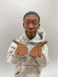 Black wordless brother 1:6 scale head sculpt accessory bag Khaby Lame