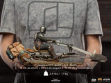 (WAITLIST) Iron Studios LUCSWR48721-10 1/10 The Mandalorian on Speederbike Deluxe Art Scale-The Mandalorian